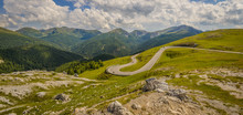 Beautiful mountain landscape as seen from the Nockalm road in the national park Nockberge, district Feldkirchen, Carinthia, Austria