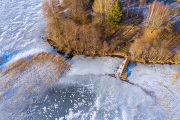 Wall Mural - Aerial frozen water