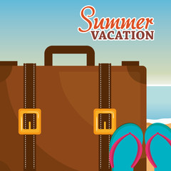 Poster - summer vacations beach with icons