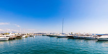 France, Provence-Alpes-Cote D'Azur, Mandelieu-la-Napoule, Marina With Motor Yachts