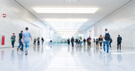 Wall Mural - blurred people at a trade fair