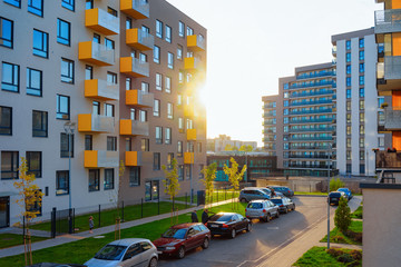 Wall Mural - Apartment home house residential building complex street