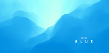Blue Abstract Background. Water Surface. Sky With Clouds. Landscape With Mountains. Vector Illustration For Design.