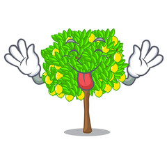 Canvas Print - Tongue out lemon tree in the pot character