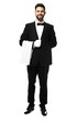 © Pixel-Shot - Handsome waiter on white background