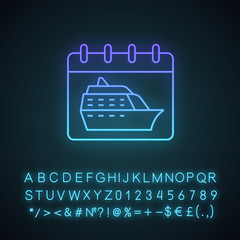 Poster - Cruise departure date neon light icon