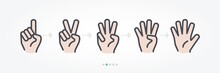 Hand Numbers Baner  Icon Collection