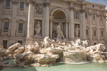 Wall Mural - The Trevi Fontain by day (Fontana di Trevi), at the piazza di Trevi. Trevi is most famous fountain of Rome. Architecture and landmark of Rome, Italy.