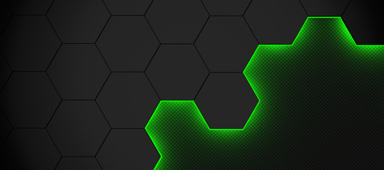 3d illustration of modern honeycomb background aluminium and carbon fiber pattern 