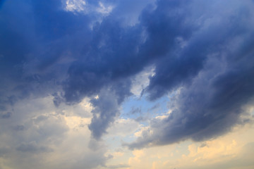 Clouds after rain before sunset as a background