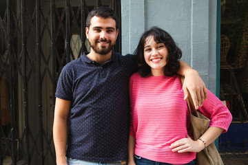 Happy and attractive young couple portrait