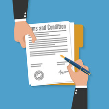Terms And Condition Of Document Signed Flat Icon