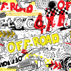 Sticker - Seamless Offroad Pattern