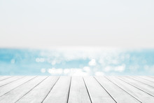 Blurred Blue Sky And Sea With Bokeh Light