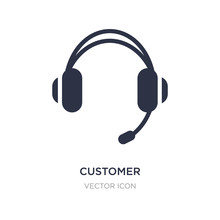 Customer Service Headset Icon On White Background. Simple Element Illustration From Technology Concept.