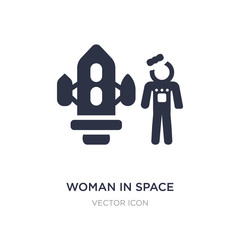 woman in space icon on white background. Simple element illustration from Transport concept.