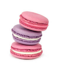 Wall Mural - Stack of french macaroons isolated on white