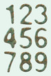 © grasycho - 3D Illustration of Decorative Ceramic Letters and Numbers with Sea Wave Pattern