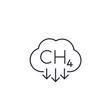 methane emissions reduction vector line icon