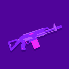 Wall Mural - assault rifle, automatic gun in vivid color