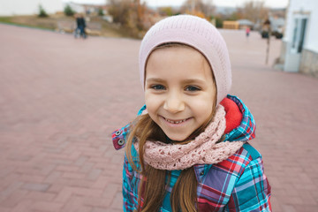 Sticker - portrait of smiling girl in cap