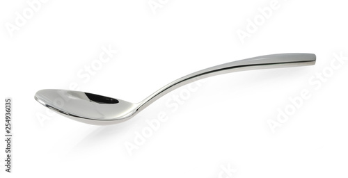 Fotografía silver spoon isolated on white background