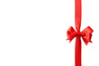 © New Africa - Red ribbon with bow on white background. Festive decoration
