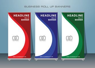 Modern Roll Up Banner Design.  Vertical Banner template design,for advertising