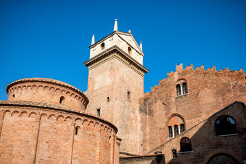 Wall Mural - MANTUA: Rotonda di San Lorenzo church and Clock tower in Mantua (Mantova). Italy