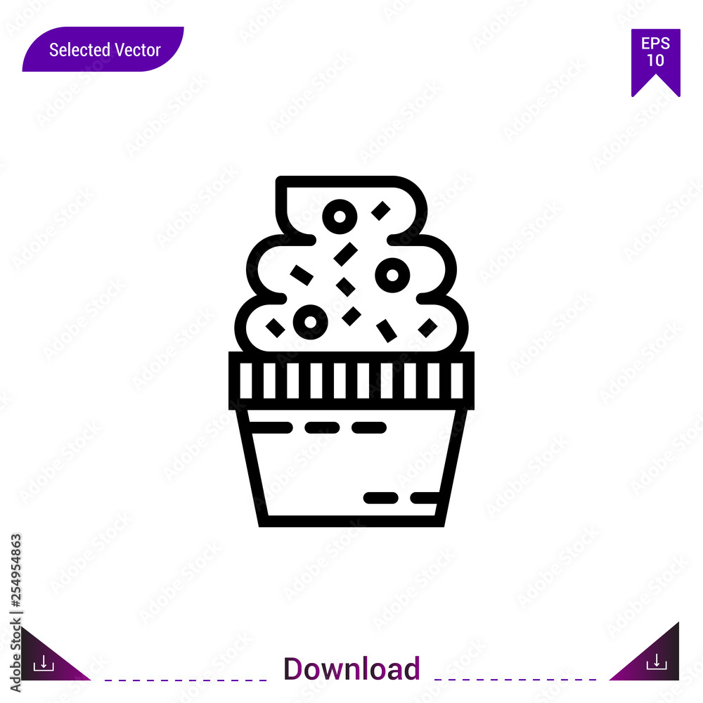 cupcake vector icon. Best modern, simple, isolated, flat icon for ...