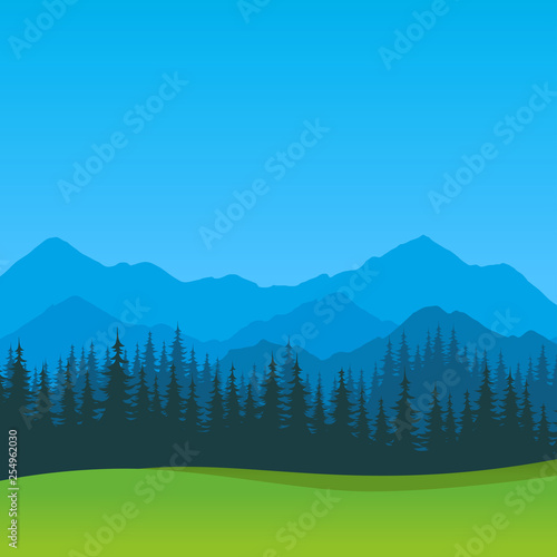 Vector Summer Landscape wit...