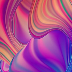 Fototapete - Vector Background with Abstract Waves. Digital Creative Illustration