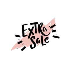 Poster - Extra Sale Retail Promotion Phrase. Vector Handwritten Graphic Modern Illustration.