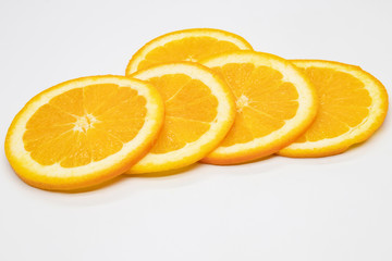 slice of orange isolated on white background