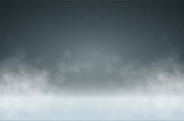 Aufkleber - Studio background with smoke or mist. Vector 