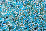 Irregular shaped Seas glass tile mosaic wall