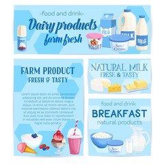 Wall Mural - Dairy products banners