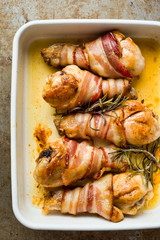 Wall Mural - roasted bacon wrapped chicken legs