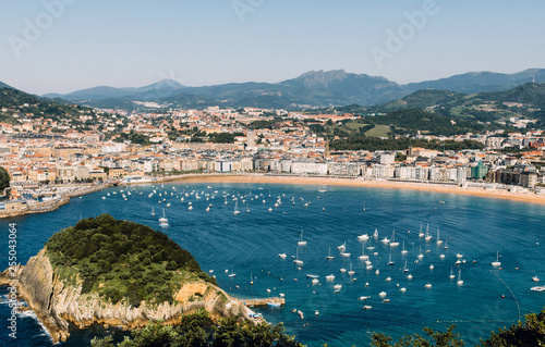 Fotografie, Tablou  View of the beach in San Sebastian, Spain