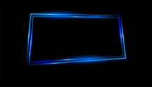 Vector Neon Shiny Glowing Blue Frame. Light  Vector Illustration