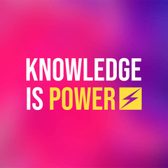 Knowledge is power. Life quote with modern background vector
