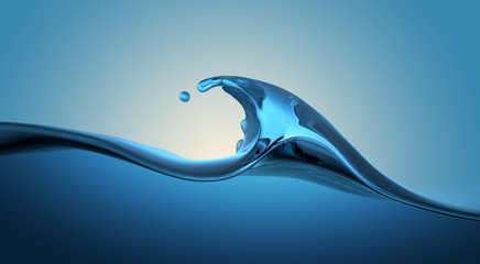 Wall Mural - water splash wave blue background
