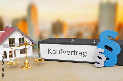 Vertrag Beim Hauskauf Akten Ordner Beschriftet Mit Dem Wort