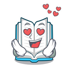 Wall Mural - In love opened book in the shape mascot