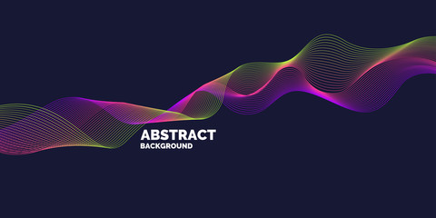 Wall Mural - bright poster with dynamic waves. vector illustration