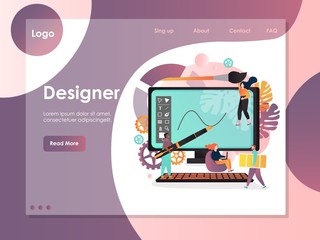 Designer vector website landing page design template
