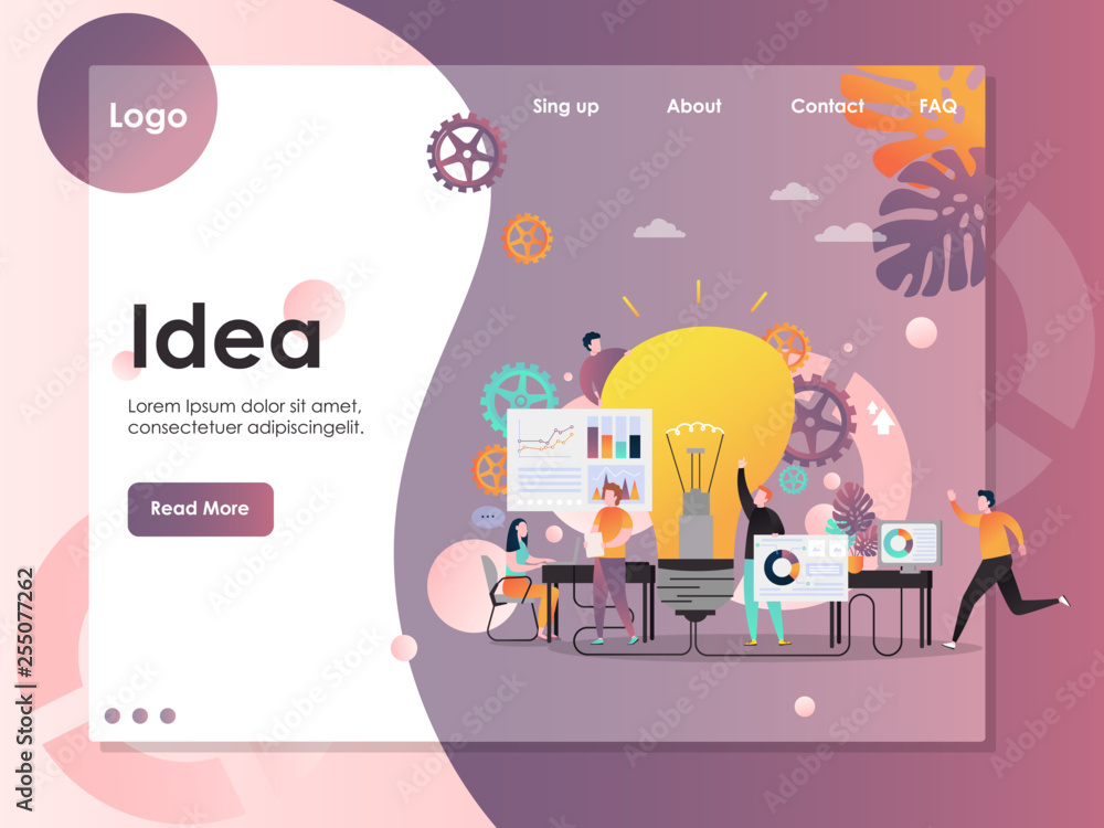 Business idea vector website landing page design template Stock Vector ...