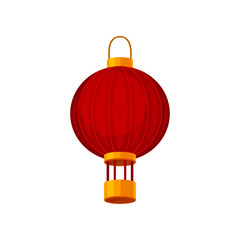 Wall Mural - Red chinese lanterns on white background. Vector illustration.