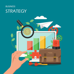 Business strategy vector flat style design illustration