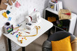 © Pixel-Shot - Stylish workplace of tailor with sewing machine in workshop